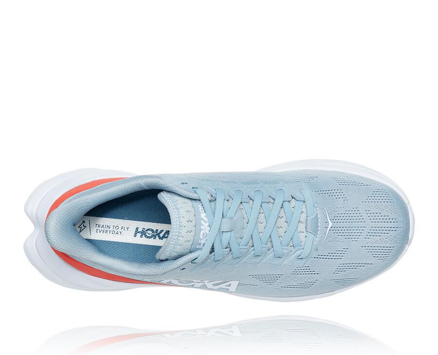 Hoka One One Mach 4 Löparskor Herr - Blå/Vita - WKZOA-6423